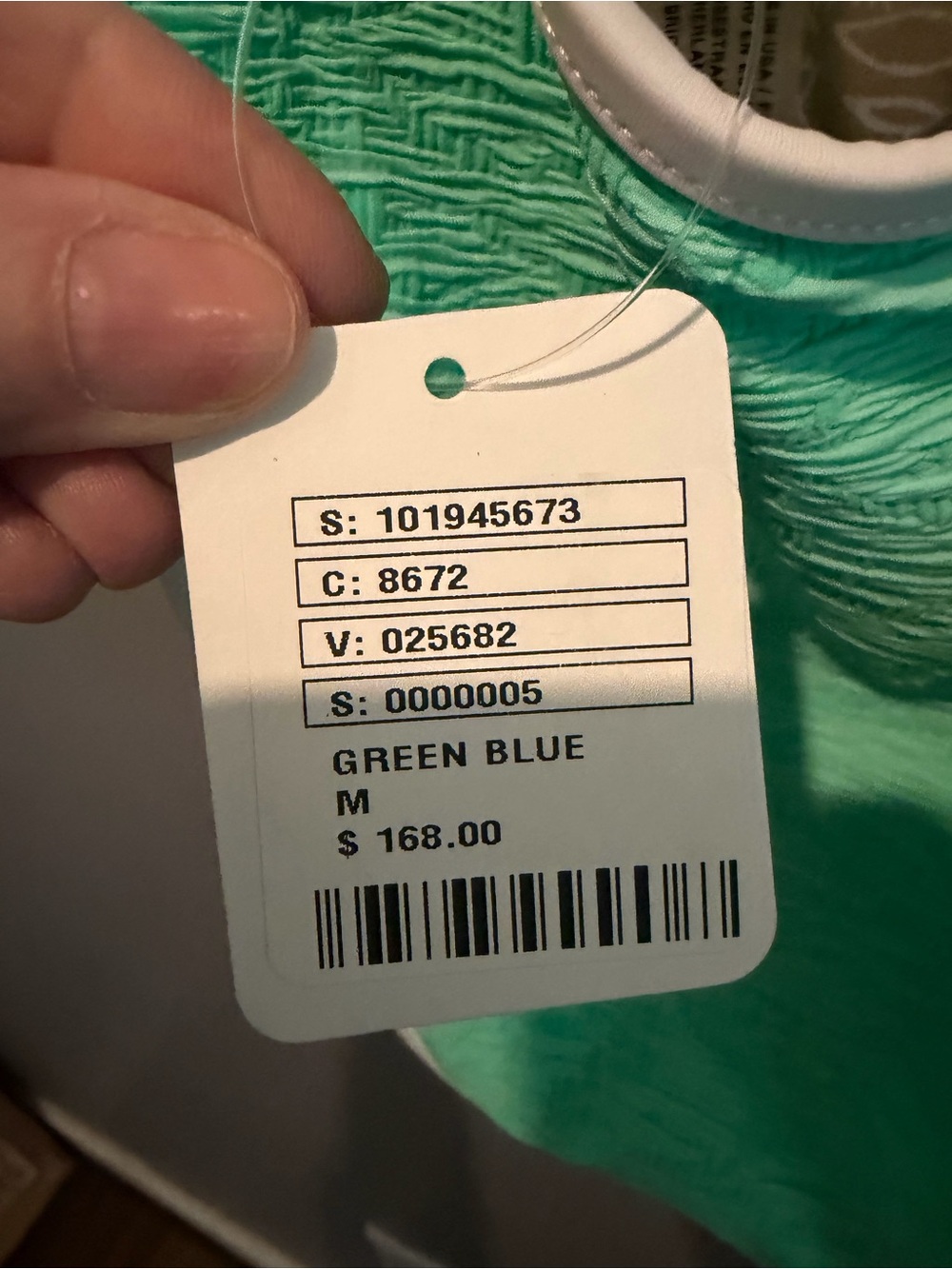 Free People Mint Green One-Piece Swimsuit with White Trim - Picture 6 of 7